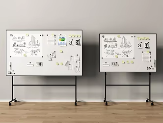 Whiteboard Writing Board Teaching Board Whiteboard Writing Board Blackboard Office Board 3d model