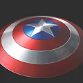 Captain America Shield as Iconic Weapon with Red White Blue Design and Silver Star
