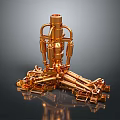 Golden Metal Daily Living Supplies With Multi Component Decorative Structure Design
