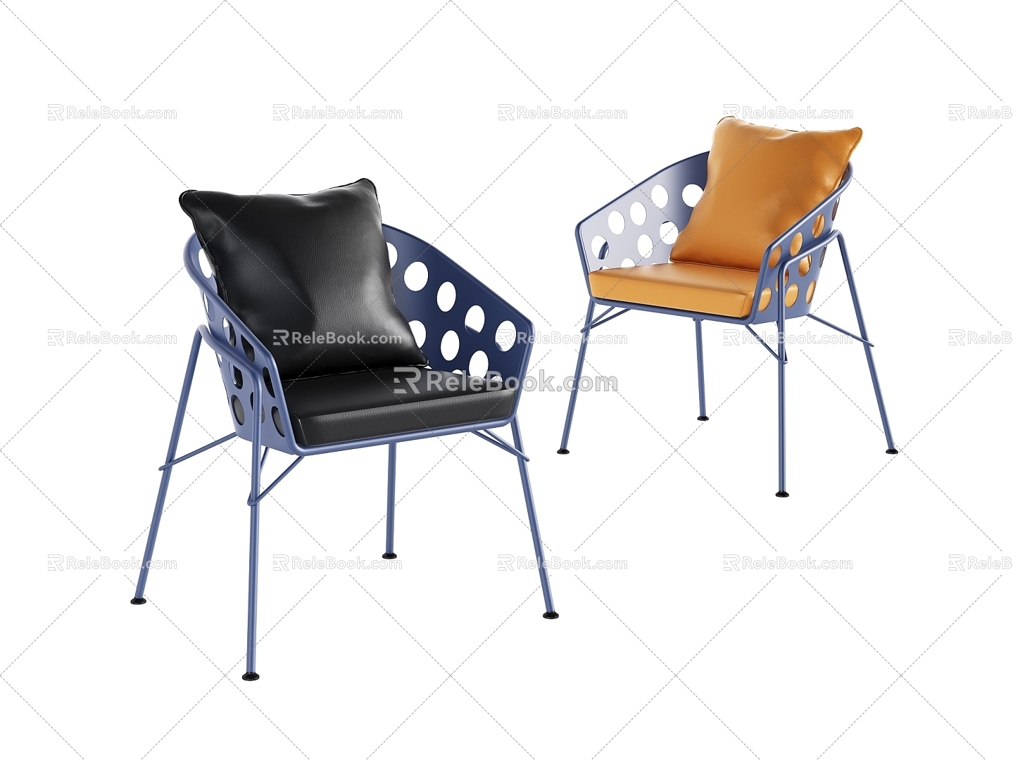 Simple and stylish atmospheric metal dining chair combination model