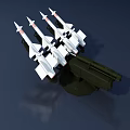 Tank Equipped With Green Launcher And Four White Missiles With Red Tips