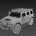 White Off Road SUV With Roof Rack Silver Bumper Side Steps And Large Tires