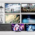 Modern projection screen TV home projection screen projector 3d model