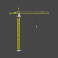 Yellow Tower Crane With Steel Boom Mast And Hanging Hook Structure