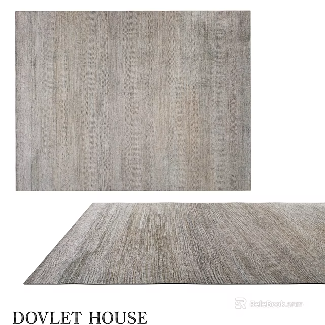 Square Gray Woven Carpet With Natural Texture For Living Room Decor 3d model 