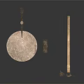 Ancient Weapons Featuring Wooden Handles Long Shaft Tools Short Hand Tool And Stone Base