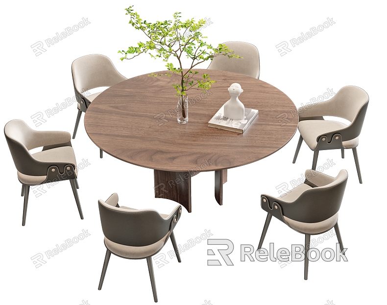 Modern Dining Table and Chair Combination model