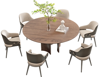 Modern Dining Table and Chair Combination model