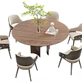 Modern Dining Table and Chair Combination 3d model