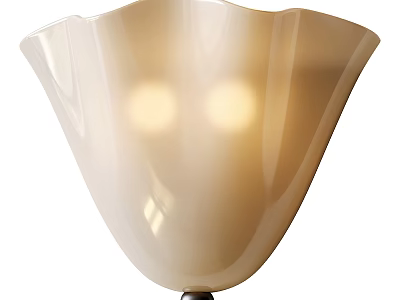 Modern Elegant White Glass Wall Lamp With Soft Warm Light And Flower Shaped Shade Design 3d model