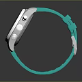 Turquoise Silicone Strap Watch with Silver Case Black Dial and DNC Logo Analog