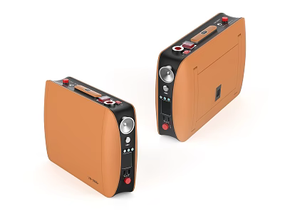 Brown Portable Modern Designed Industrial Equipment With Control Panel Buttons And Knobs Dual 3d model
