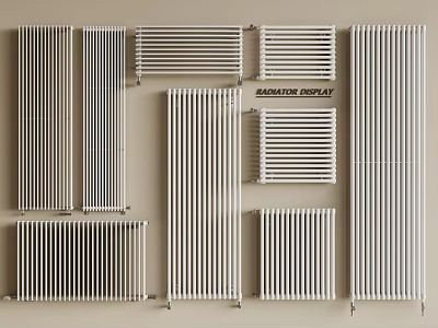 Various Styles of Modern Radiators Displayed for Home Heating Needs 3d model