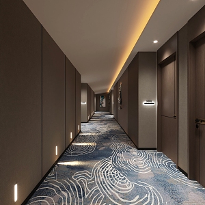 Modern Away Hotel Corridor 3d model