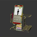 Mobile Phone Stand With Red Accent For Video Viewing Sturdy Support Design 3d model