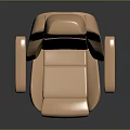 Modern Orange Leather Seat With Ergonomic Backrest Armrests And Comfortable Cushioned Surface Design
