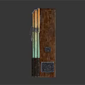 Vintage Retro Jukebox Design With Wooden Frame And Metal Accents