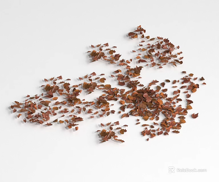 Organic Brown Leafy Ground Cover Scattered For Garden Landscaping Elements 3d model 
