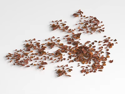 Organic Brown Leafy Ground Cover Scattered For Garden Landscaping Elements 3d model