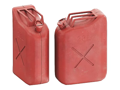 Red 20L Industrial Fuel Storage Containers With Durable Design And Handles 3d model
