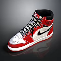 Red White Black High Top Lifestyle Sneakers With Classic Design Nike Swoosh And Jumpman Logo