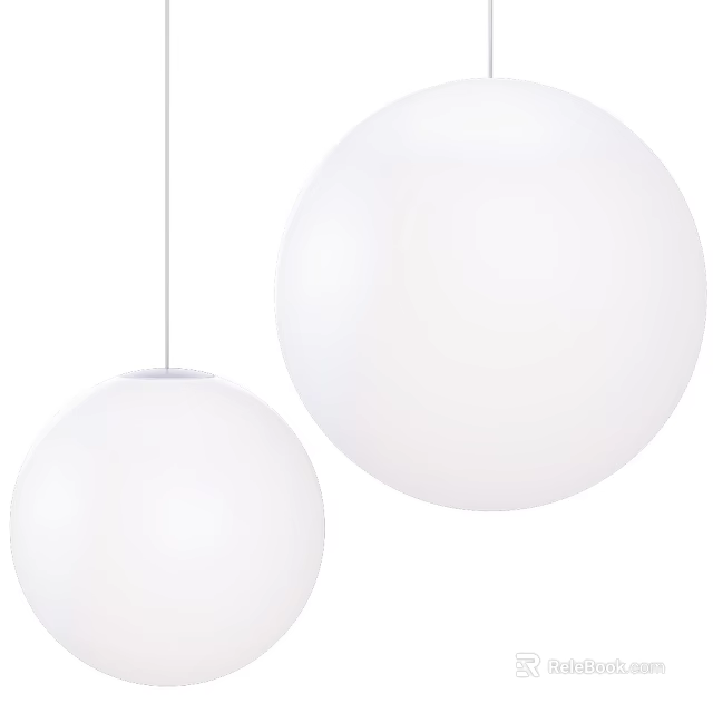 White Spherical Pendant Lights Modern Home Interior Ceiling Hanging Lighting Fixtures 3d model 