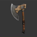 Vintage Handcrafted Axe Featuring Sharp Metal Blade And Sturdy Wooden Handle Design