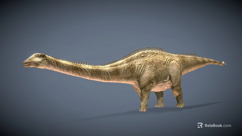 Game Movie Character Sauropod Dinosaur With Long Neck And Realistic Skin Texture 3d model 
