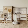 Kids Playroom With Wooden Slide Climbing Frame Ball Pit Steps And Toys