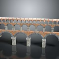 Garden Landscape Design Featuring Double Tiered Arches Red Bricks And White Stone Aqueduct Structure