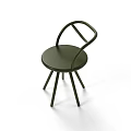 Modern Olive Green Leisure Chair with Stylish Curved Backrest and Tapered Wooden Legs