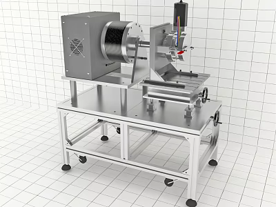 Industrial Processing Equipment With Stainless Steel Frame Mobile Wheels And Precision Worktable 3d model
