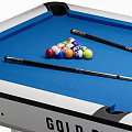 Billiard Room Featuring Gold Crown VII Table EST 1981 With Balls And Cues