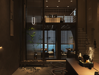 Japanese-style teahouse office 3d model