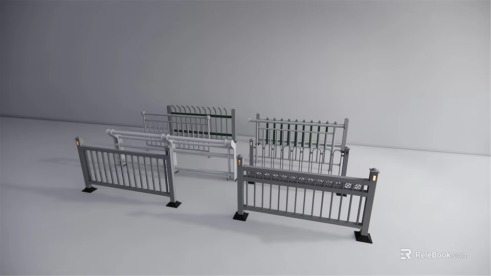 Metal Fences With Various Designs And Styles For Residential And Garden Use 3d model 