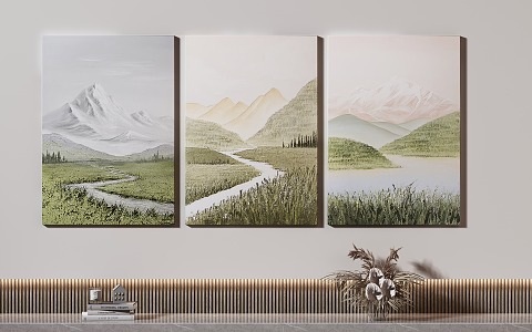 Quiet Landscape Painting Quiet Decorative Painting 3d model