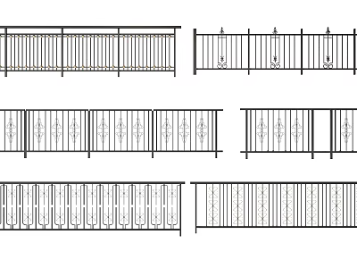 Metal Fence Design Options With Decorative Patterns For Garden And Balcony 3d model
