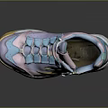 Pastel Colored Retro Sneakers With Chunky Yellow Sole And Blue Pink Purple Accents