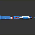 NASA Themed Toy Gun Design With Blue White Red Colors And Logo
