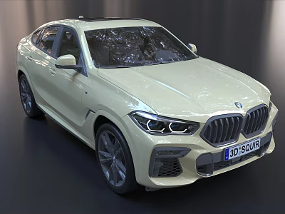 BMW X6 Cream Colored SUV Featuring Sporty Design Large Grille And LED Headlights 3d model