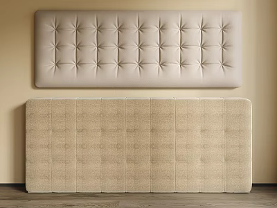 Elegant Tufted And Textured Upholstered Wall Panels In Room Setting 3d model