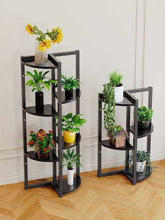 Flower Rack Storage Rack Balcony Flower Shelf Living Room Floor-standing Multi-layer Potted Plant Fleshy Flower Rack Plant Pot Rack 3d model