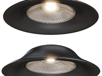 Black Round Pendant Lights with Transparent Shade and Glowing Bulb Modern Design 3d model