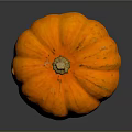 Vibrant Orange Ripe Whole Pumpkin with Smooth Surface on Dark Background