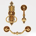 Ornate Door Handles With Various Vintage Designs And Carved Details