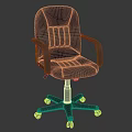 Black Leather Office Chair with Armrests Padded Back Stitching Five Star Base Caster Wheels