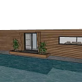 Modern Waterfront Detached Villa Featuring Large Glass Windows And Open Interior