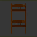 Classic Wooden Bunk Bed With Ladder And Upper Lower Mattress Frame