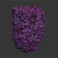 Unique Purple Wooden Stone Decorative Sculpture With Bumpy Textured Surface