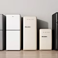 Display Of Vintage Style Refrigerators In Multiple Colors Sizes And Designs
